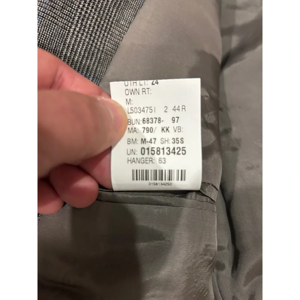 Lauren Ralph Lauren Mens 44R‎ Blazer Grey Glen Plaid Wool Cashmere Sport Coat